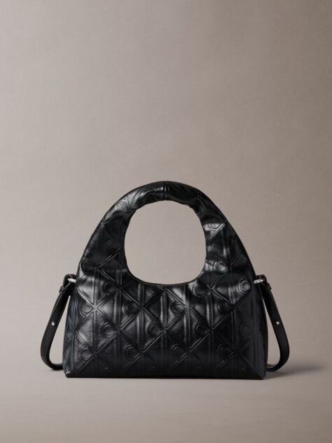 Black Puffer Emblem Logo Small Bag  Women