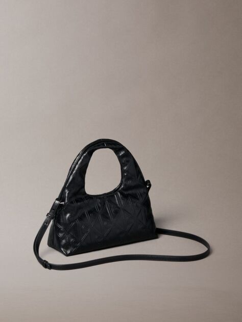 Black Puffer Emblem Logo Small Bag  Women
