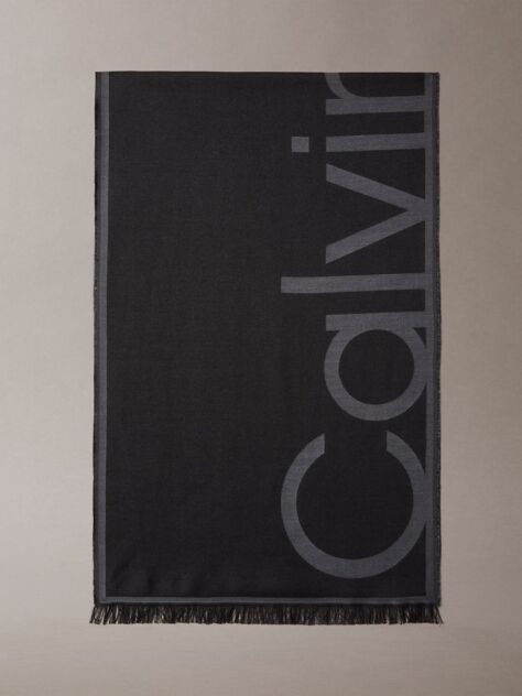 Black Logo Jacquard Stole  Women