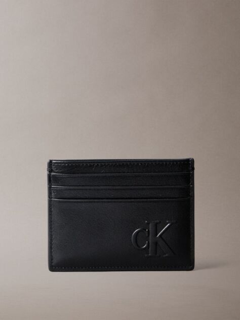 Black Sculpted Impression Card Case  Men