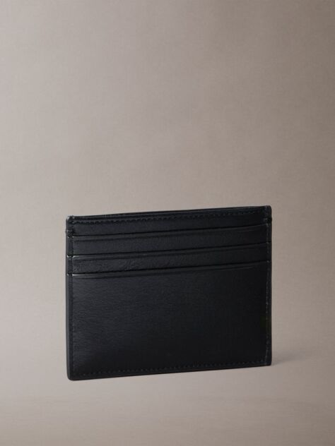 Black Sculpted Impression Card Case  Men