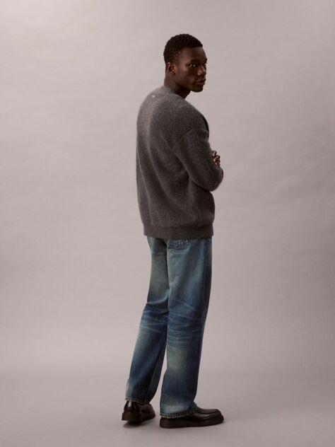Grey 90's Straight Jeans  Men