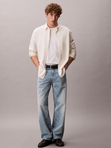 Denim Τζιν 90s Με Logo Print Και Ίσια Γραμμή  Άνδρας