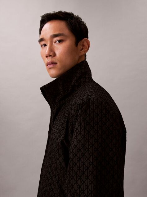 Black Long-Sleeve Nylon Reversible Jacket  Men