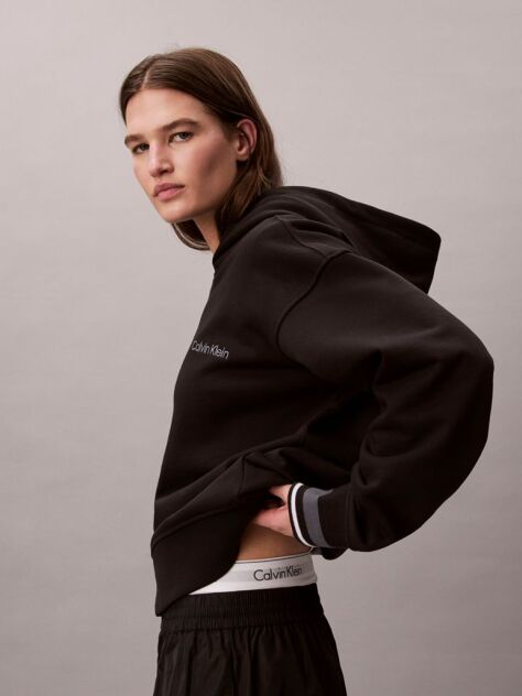 Black French Terry Hoodie  Women