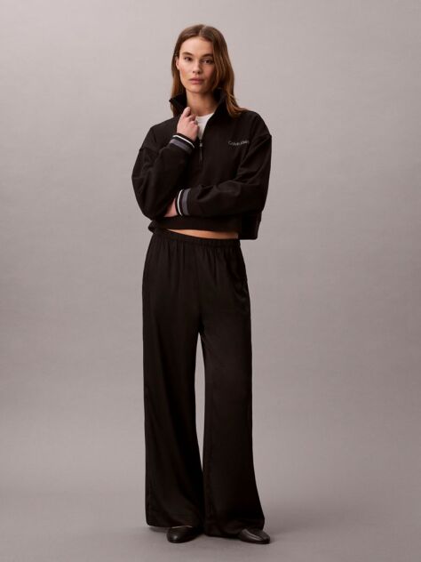 Black French Terry 1/4 Zip Sweatshirt  Women