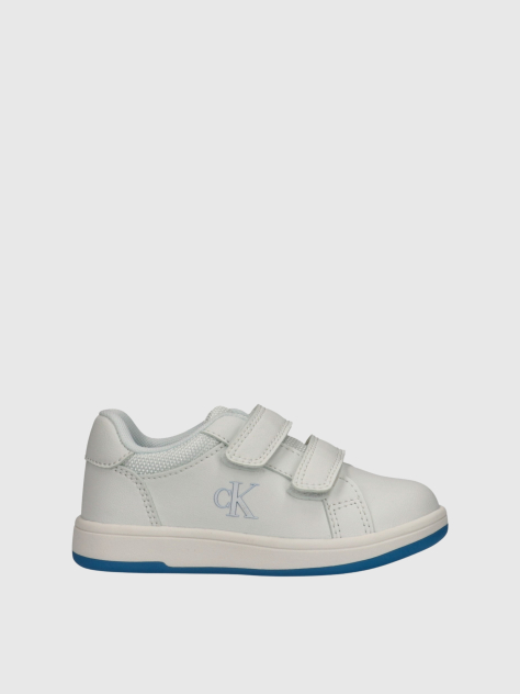 White Low Cut Velcro Sneaker  Kids Unisex