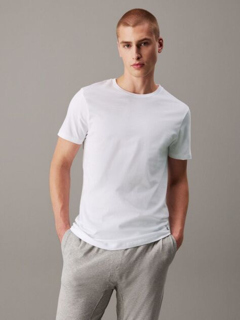 Λευκό Σετ 3 T-Shirts Με Κανονική Λαιμόκοψη - Cotton Classics  Άνδρας