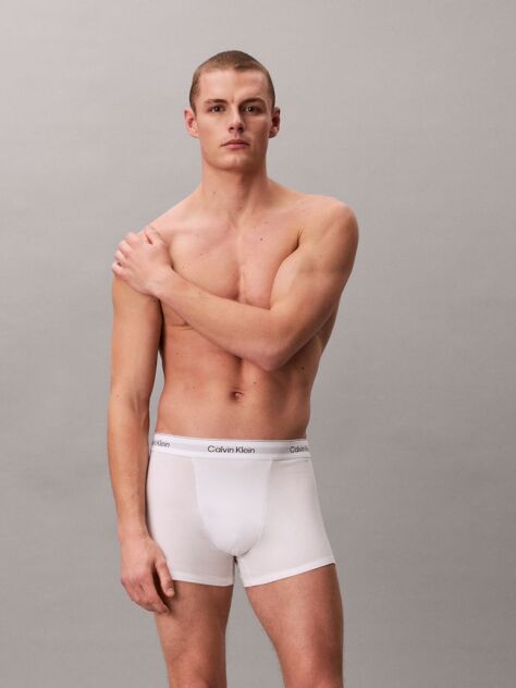 Λευκό Σετ 3 Άνετα Dart Μπόξερ - Icon Cotton Stretch  Άνδρας