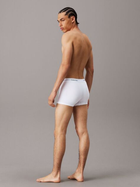 White 3 Pack Trunks - Icon Cotton Stretch  Men