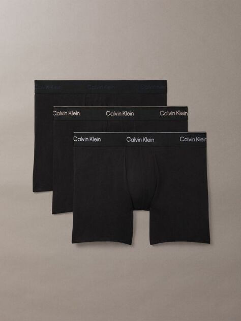 Black 3 Pack Boxer Briefs - Icon Cotton Stretch  Men