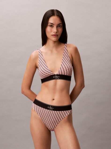 Ροζ Τριγωνικό Σουτιέν Μπουστάκι - Graphic Monogram Microfibre Stretch  Γυναίκα