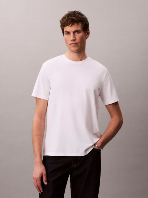 Λευκό Βαμβακερό T-shirt  Άνδρας