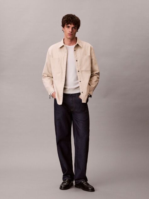 Silver Matty Canvas Relaxed Jacket  Men