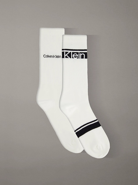 White 2 Pack Crew Socks  Men