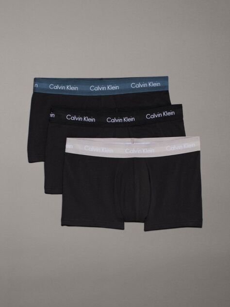 Μαύρο Σετ 3 Χαμηλόμεσα Μπόξερ - Cotton Stretch  Άνδρας