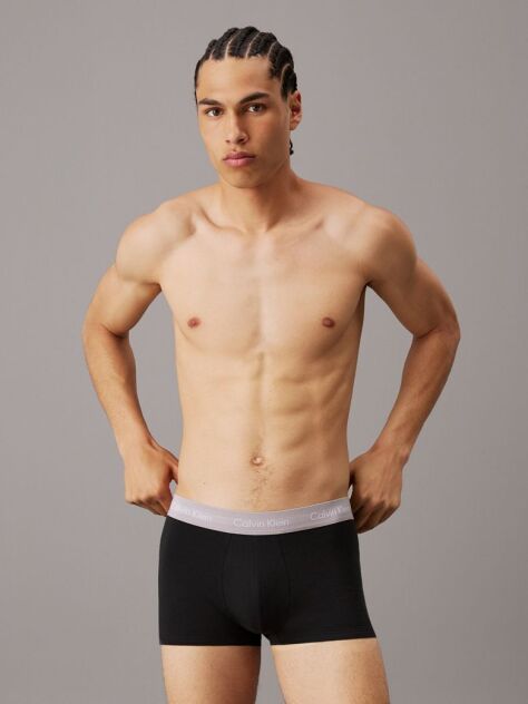 Μαύρο Σετ 3 Χαμηλόμεσα Μπόξερ - Cotton Stretch  Άνδρας