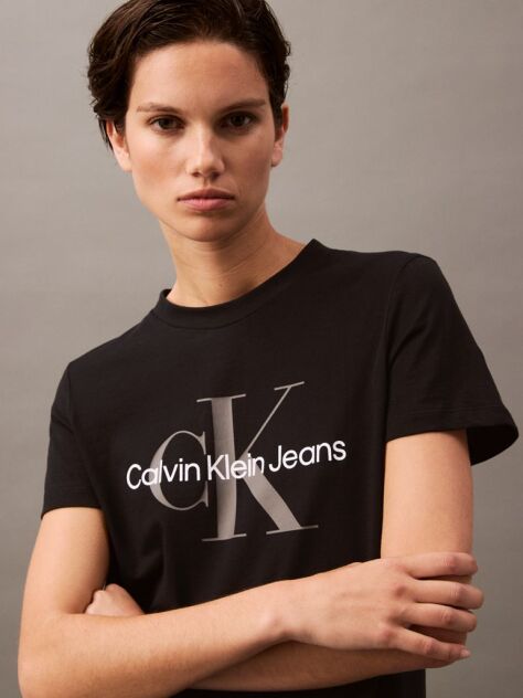 Μαύρο T-shirt Με Μονόγραμμα  Γυναίκα