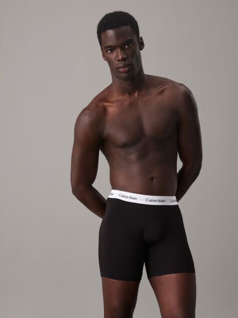 Μαύρο Σετ 3 Μπόξερ - Cotton Stretch  Άνδρας