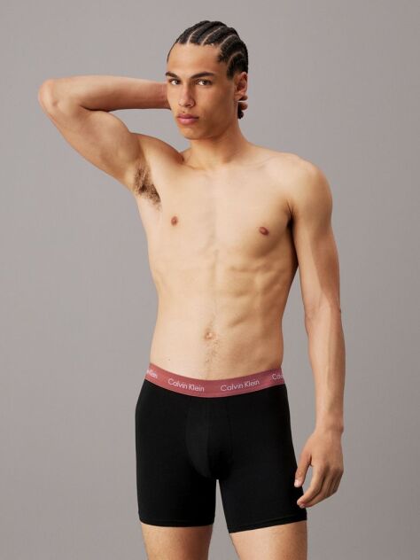 Μαύρο Σετ 3 Μπόξερ - Cotton Stretch  Άνδρας