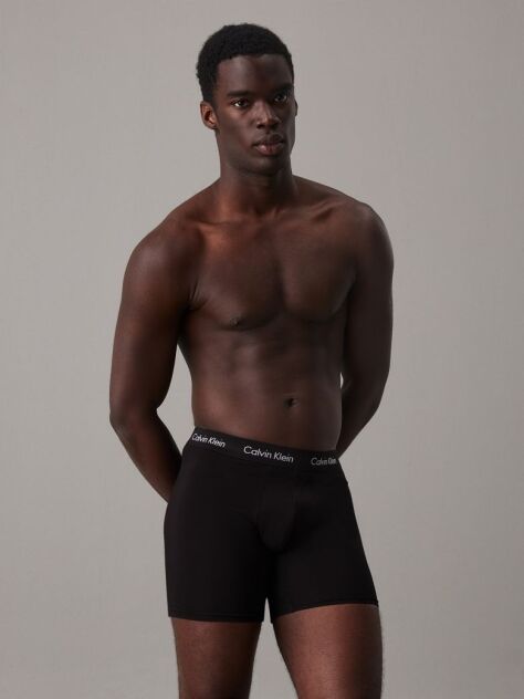 Μαύρο Σετ 3 Μπόξερ - Cotton Stretch  Άνδρας