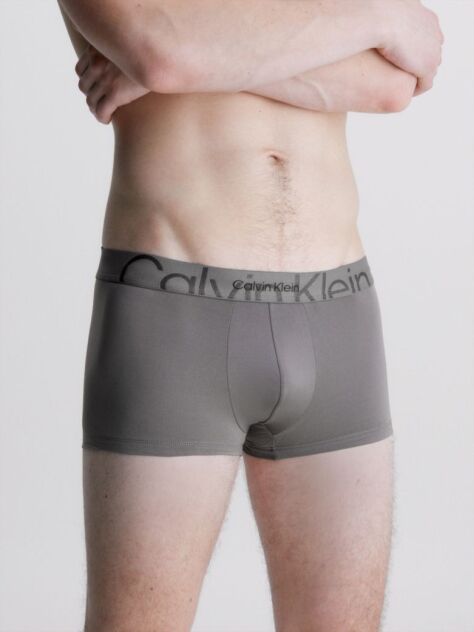 Grey Low Rise Trunk - Embossed Icon  Men