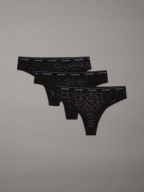 Black 3 Pack Lace Brazilian Briefs  Women