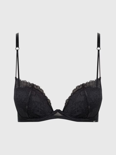 Black Lace Plunge Bra  Women