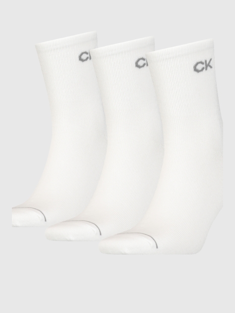 White CK Men Short Sock 3P  Men