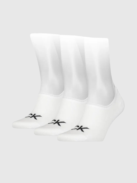 White 3 Pack Invisible Socks  Men