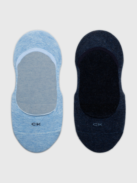 Blue Calvin Klein Low-Cut Logo Women's Footie 2 pack  Women