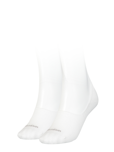 White Calvin Klein Mid-Cut Logo Women's Footie 2 pack  Women