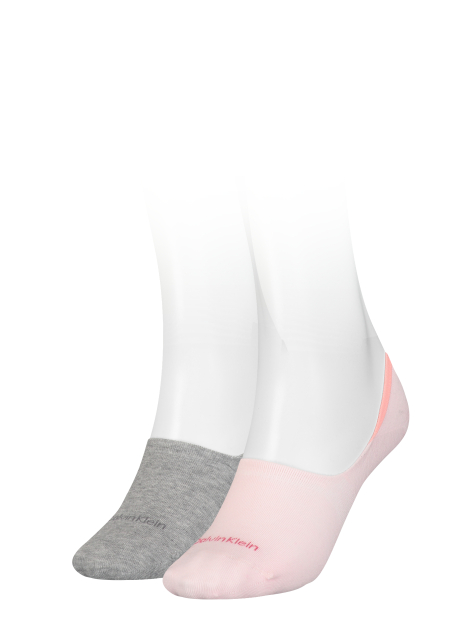 Pink Calvin Klein Mid-Cut Logo Women's Footie 2 pack  Women