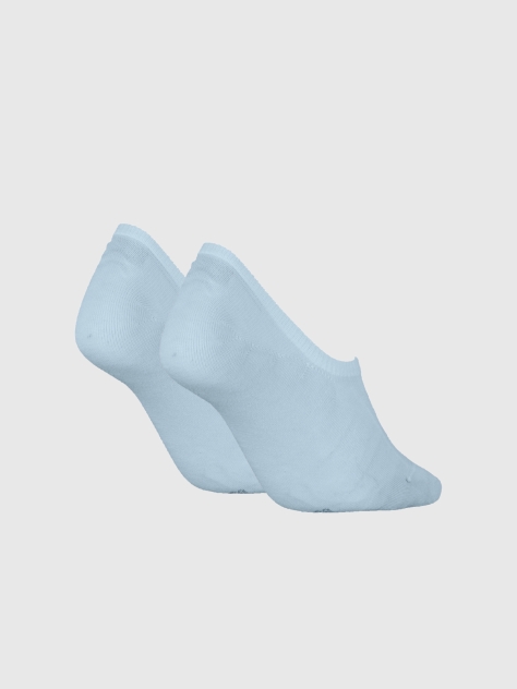 Blue 2 Pack Invisible Socks   Women