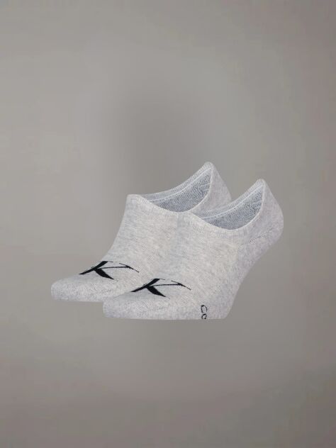 Grey 2 Pack Invisible Socks   Men