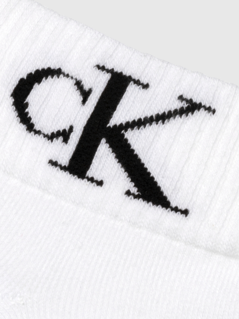 White 2 Pack Monogram Quarter Socks  Women