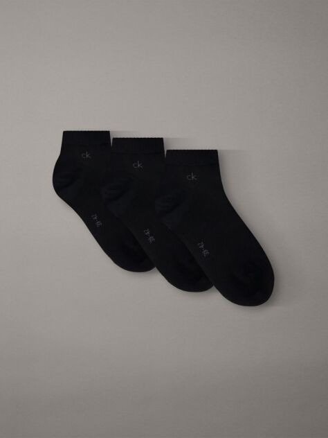Black 3 Pack Soft Cotton Stretch Ankle Socks  Men