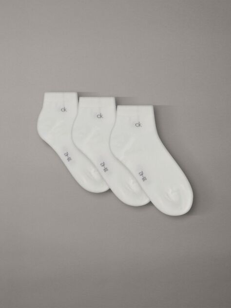 White 3 Pack Soft Cotton Stretch Ankle Socks  Men