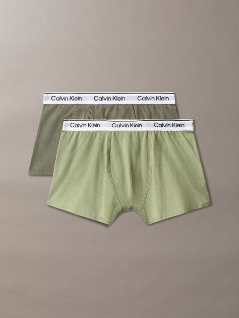 Green 2 Pack Boys Trunks - Icon Cotton Stretch  Boys