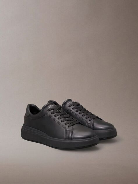 Μαύρο Δερμάτινα Sneakers  Άνδρας