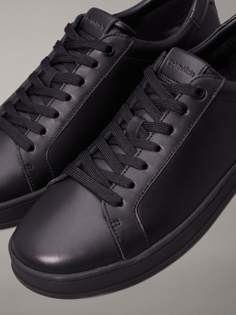 Μαύρο Δερμάτινα Sneakers  Άνδρας