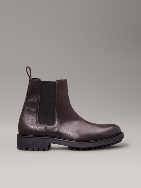 Brown Leather Chelsea Boots  Men