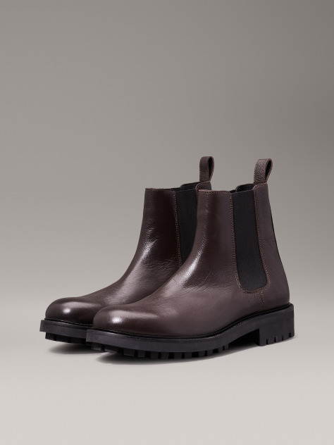 Brown Leather Chelsea Boots  Men