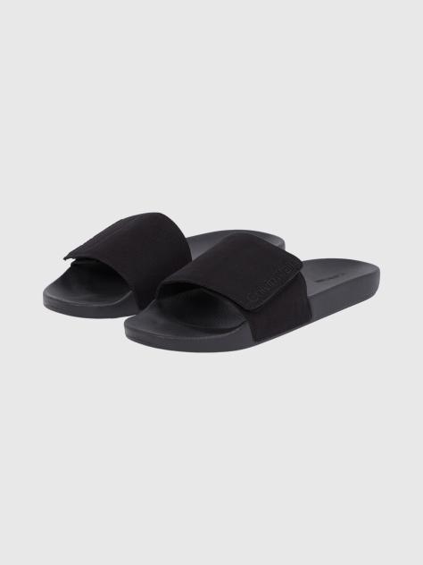 Black Canvas Sliders  Men