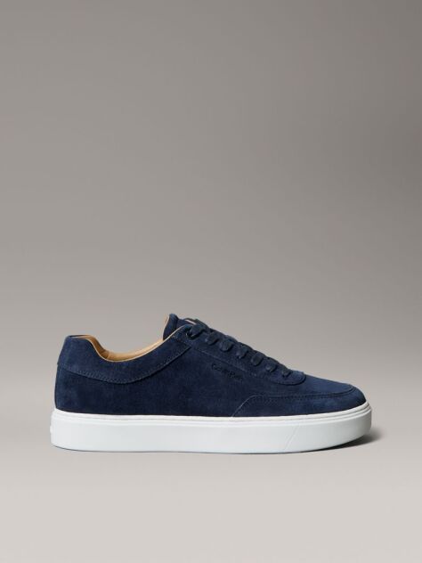 Blue Leather Trainers  Men