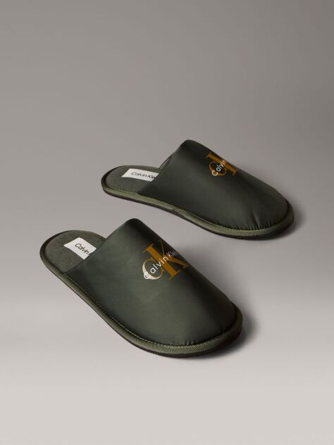 Green Signature Logo Hotel Slippers  Men