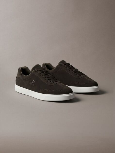 Brown Suede Signature Logo Trainers  Men