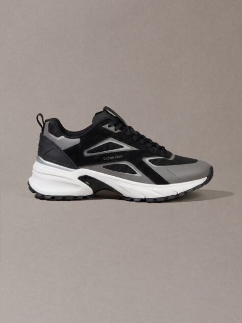Black Knit Mesh Runner Trainers  Men
