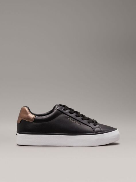 Μαύρο Δερμάτινα Sneakers  Γυναίκα