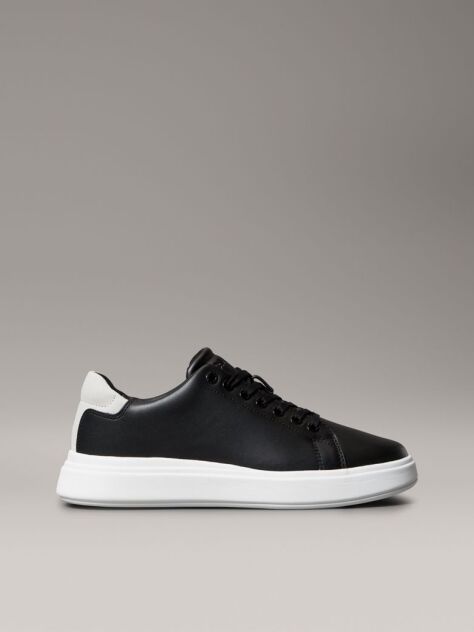 Black Leather Trainers  Women